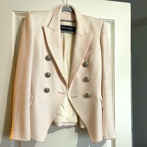 Balmain Blazer in Pale Pink with Silver Buttons size 34
